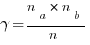 gamma = {n_a * n_b} / n